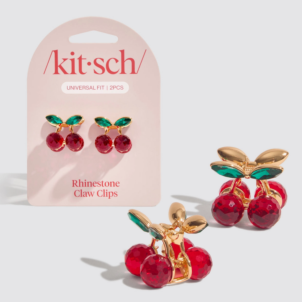 Kitsch Mini Rhinestone Claw Clips Cherry