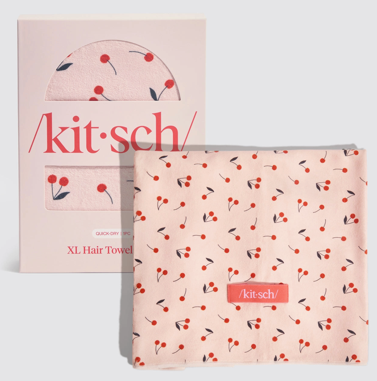 Kitsch XL Hair Towel Wrap Cherry Print