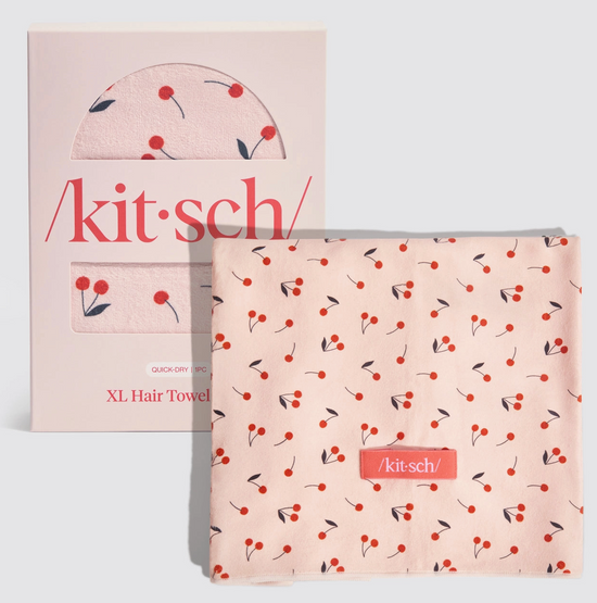 Serviette à cheveux Kitsch XL imprimé cerise