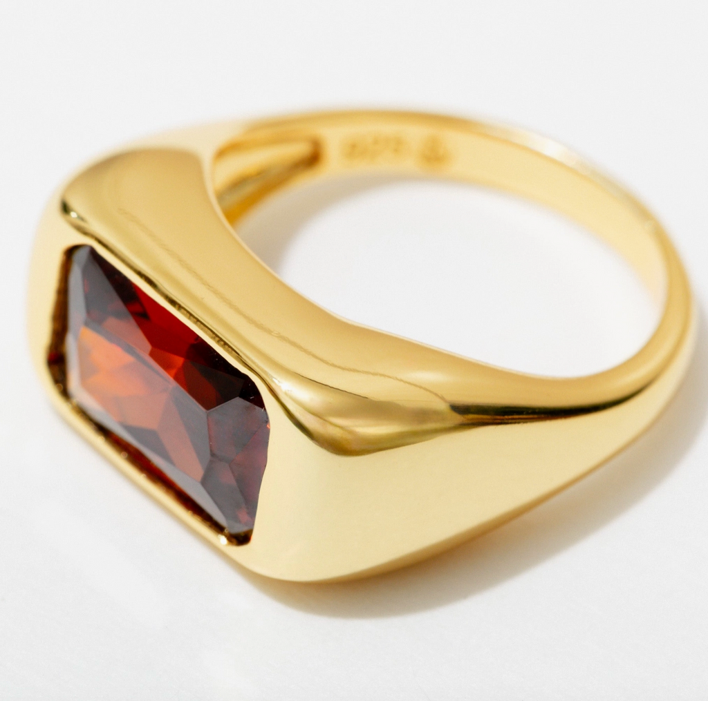 Larissa Loden Chunky Bezel Ring Red