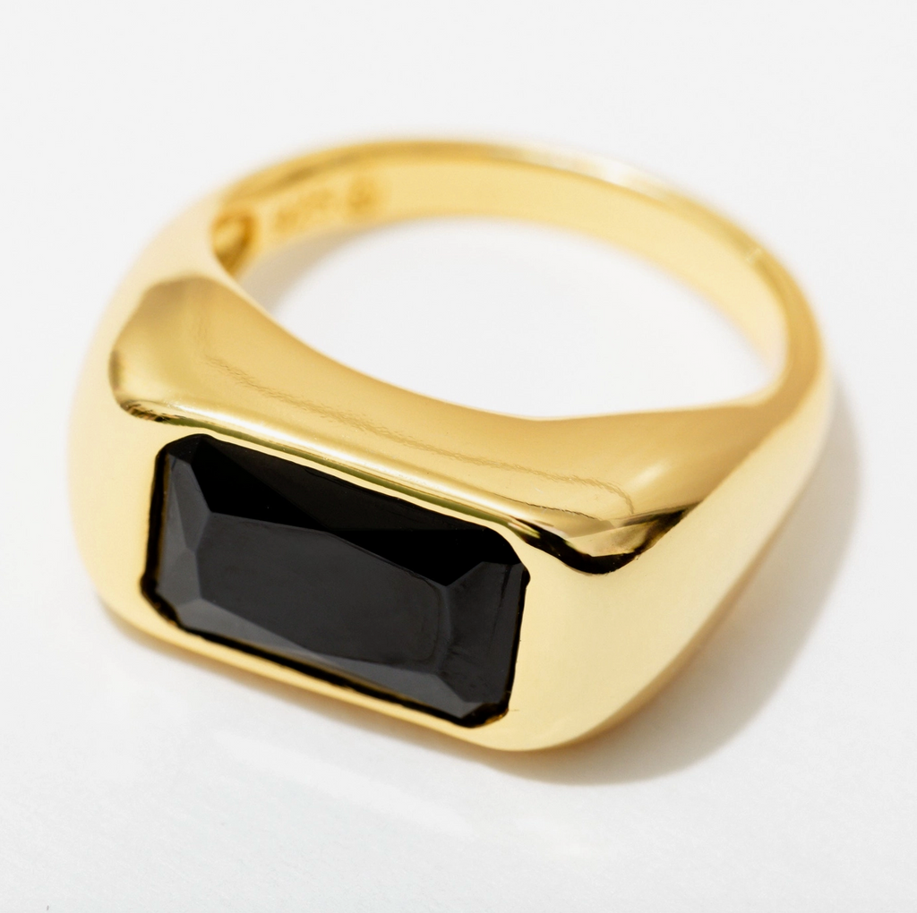Larissa Loden Chunky Bezel Ring Black