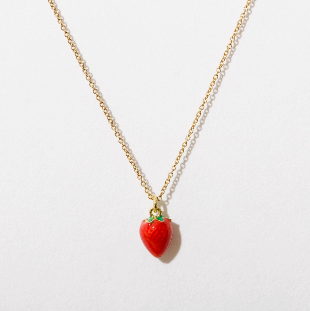 Larissa Loden Enamel Necklace Strawberry