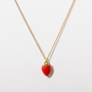 Larissa Loden Enamel Necklace Strawberry