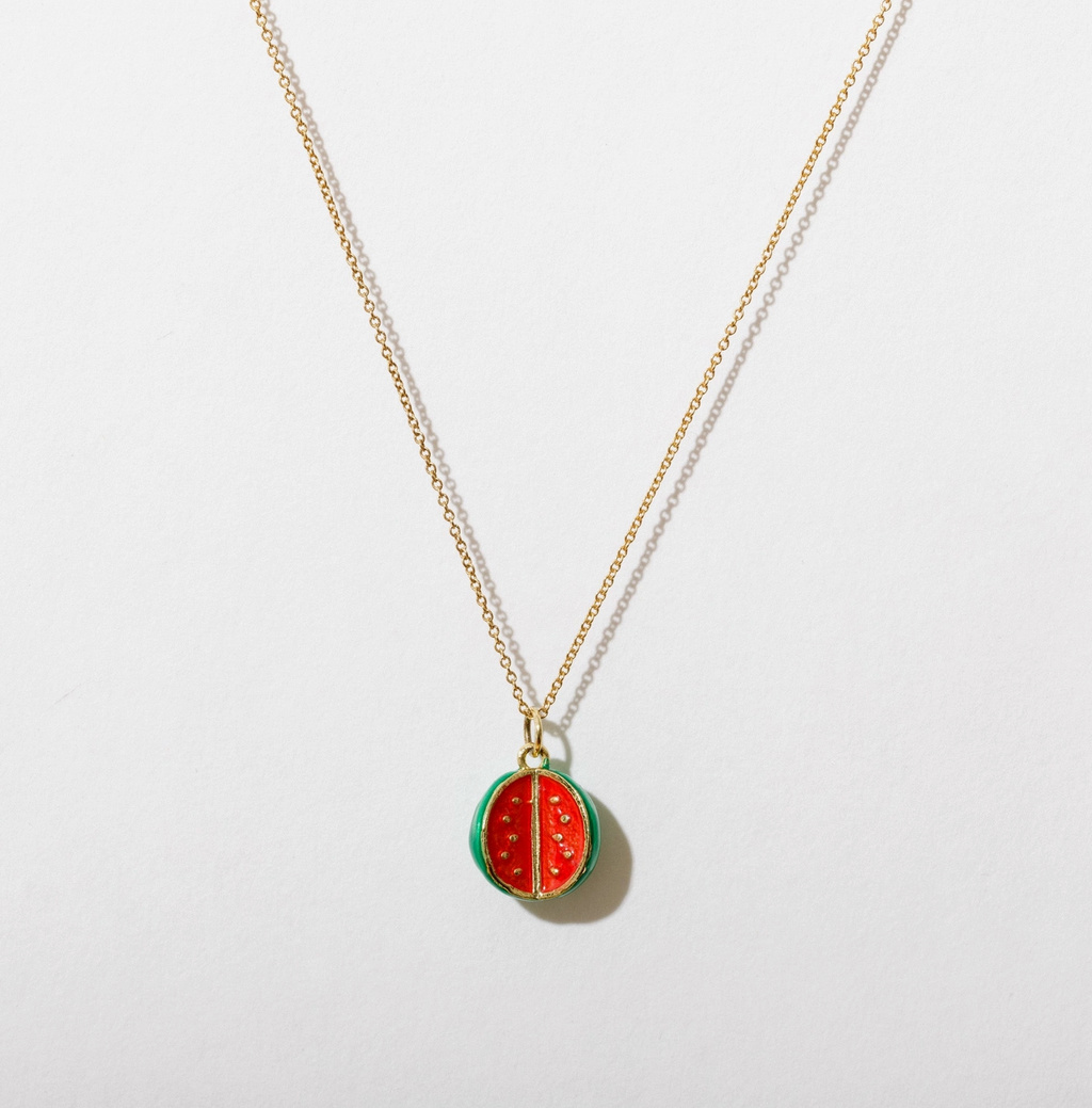 Larissa Loden Enamel Necklace Watermelon