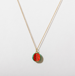 Larissa Loden Enamel Necklace Watermelon