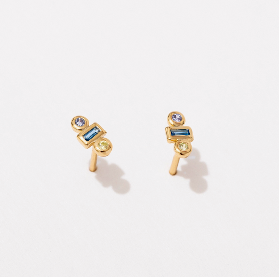 Boucles d'oreilles en pierres précieuses empilées Larissa Loden