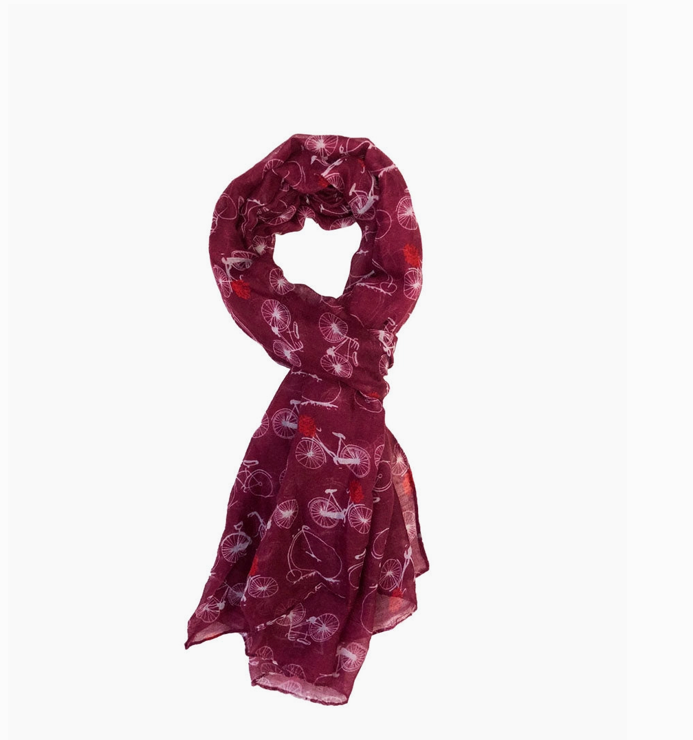 Vintage Bicycle Scarf Red