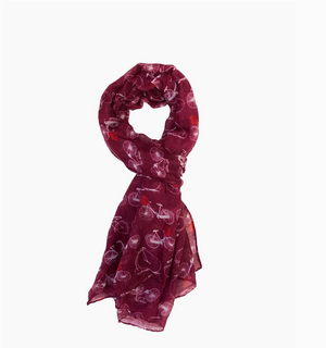 Vintage Bicycle Scarf Red