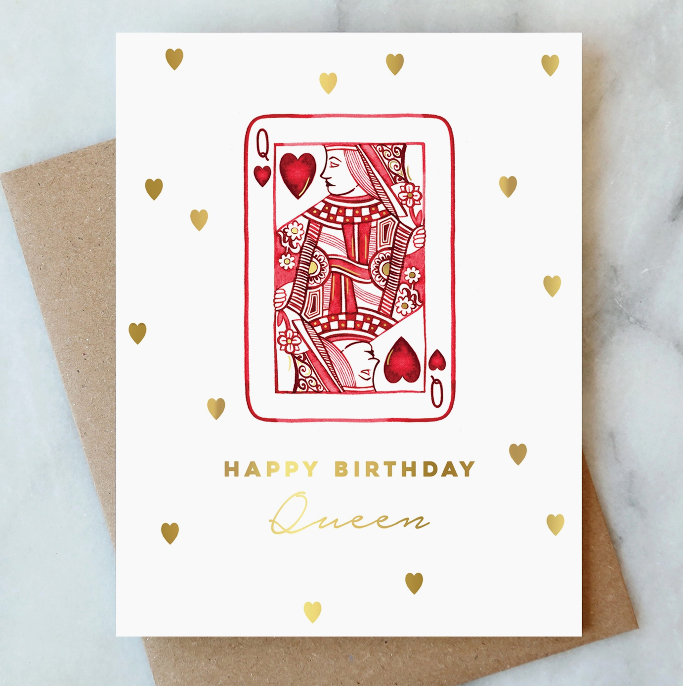 Queen Of Hearts Birthday Card
