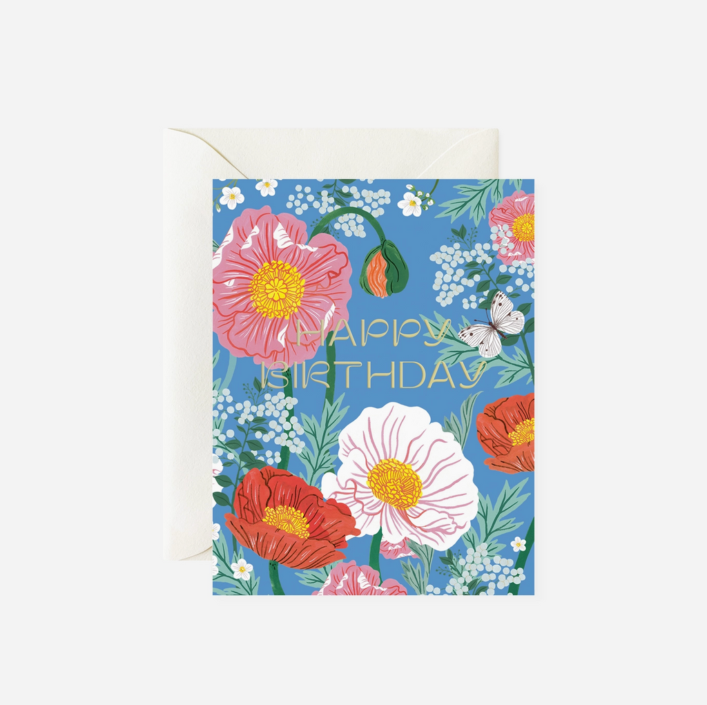 Poppies Birthday Card