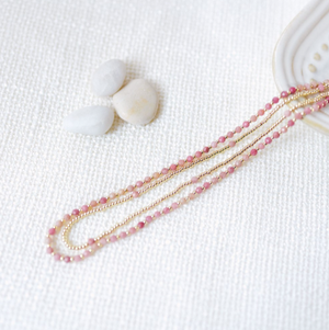 Collier Glee Always en Rhodonite Rose