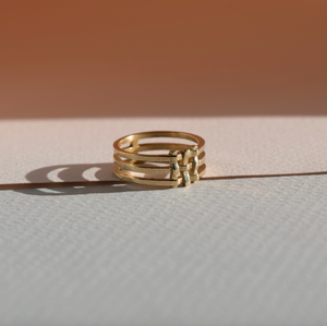 Lindsay Lewis Crosshatch Ring Brass
