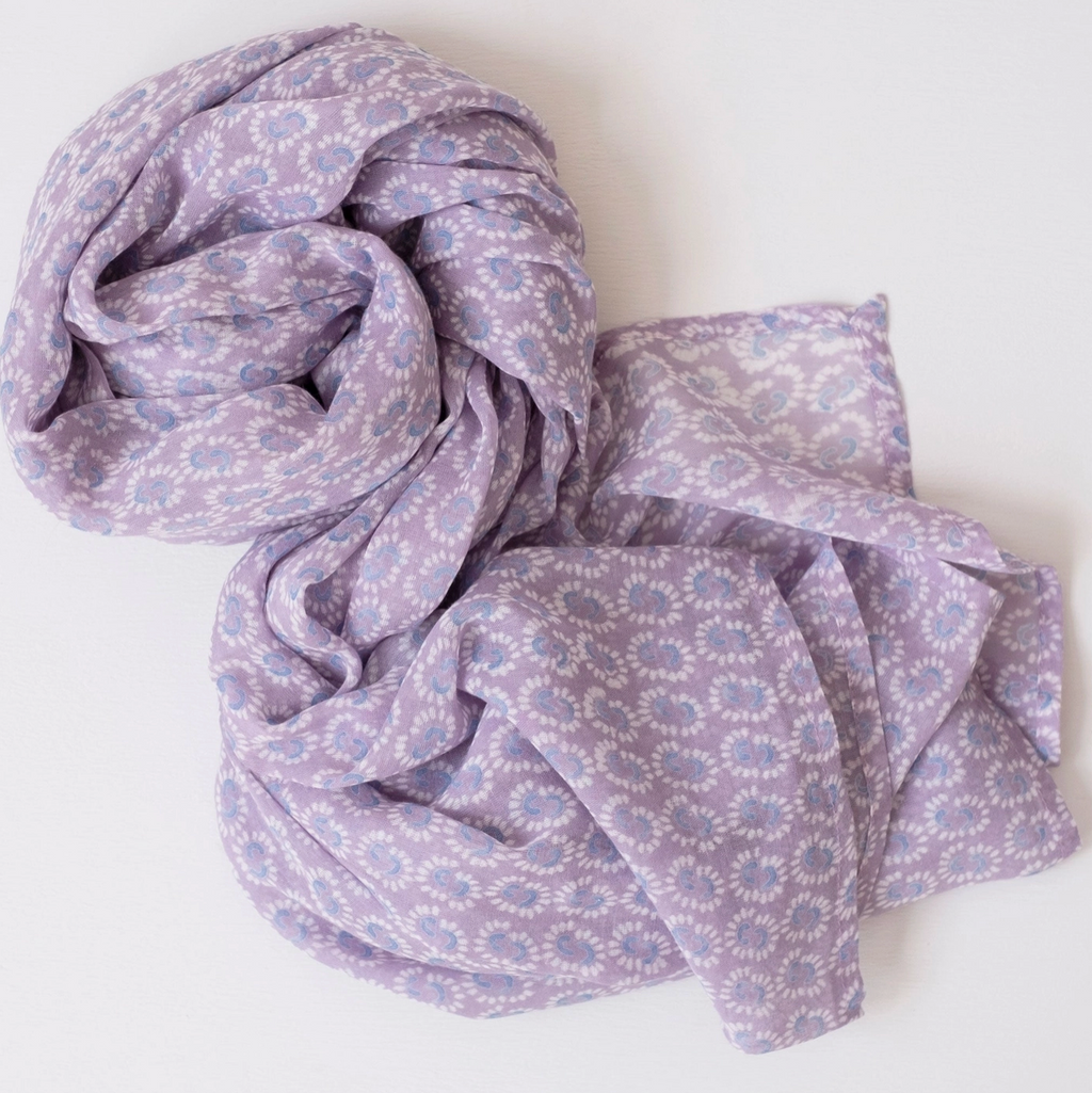 Sunburst Lilac Block Printed Scarf