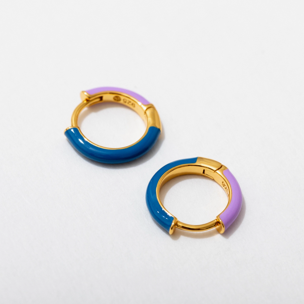 Larissa Loden Two Tone Reversible Enamel Huggies