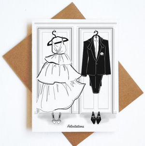 Card Felicitations Wedding Attire