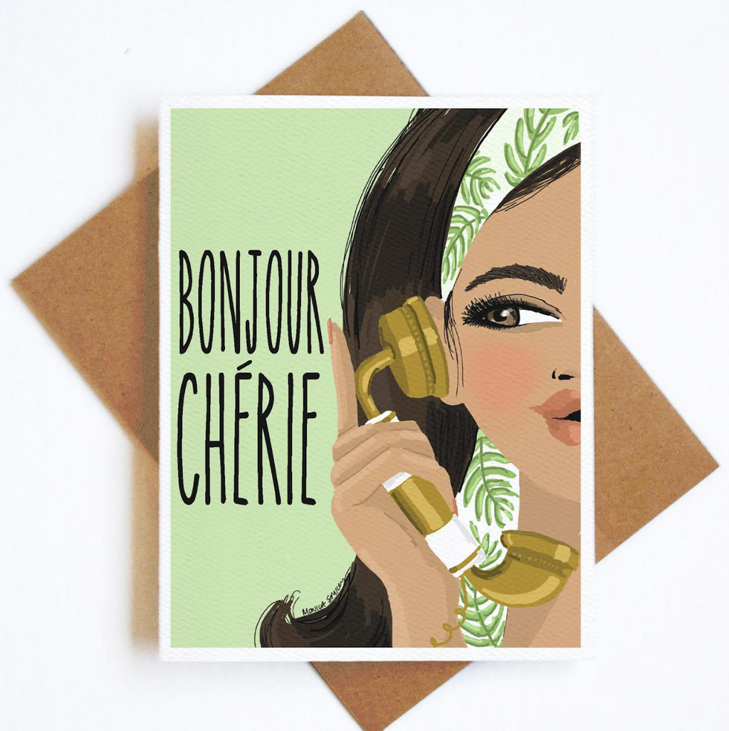 Card Bonjour Cherie