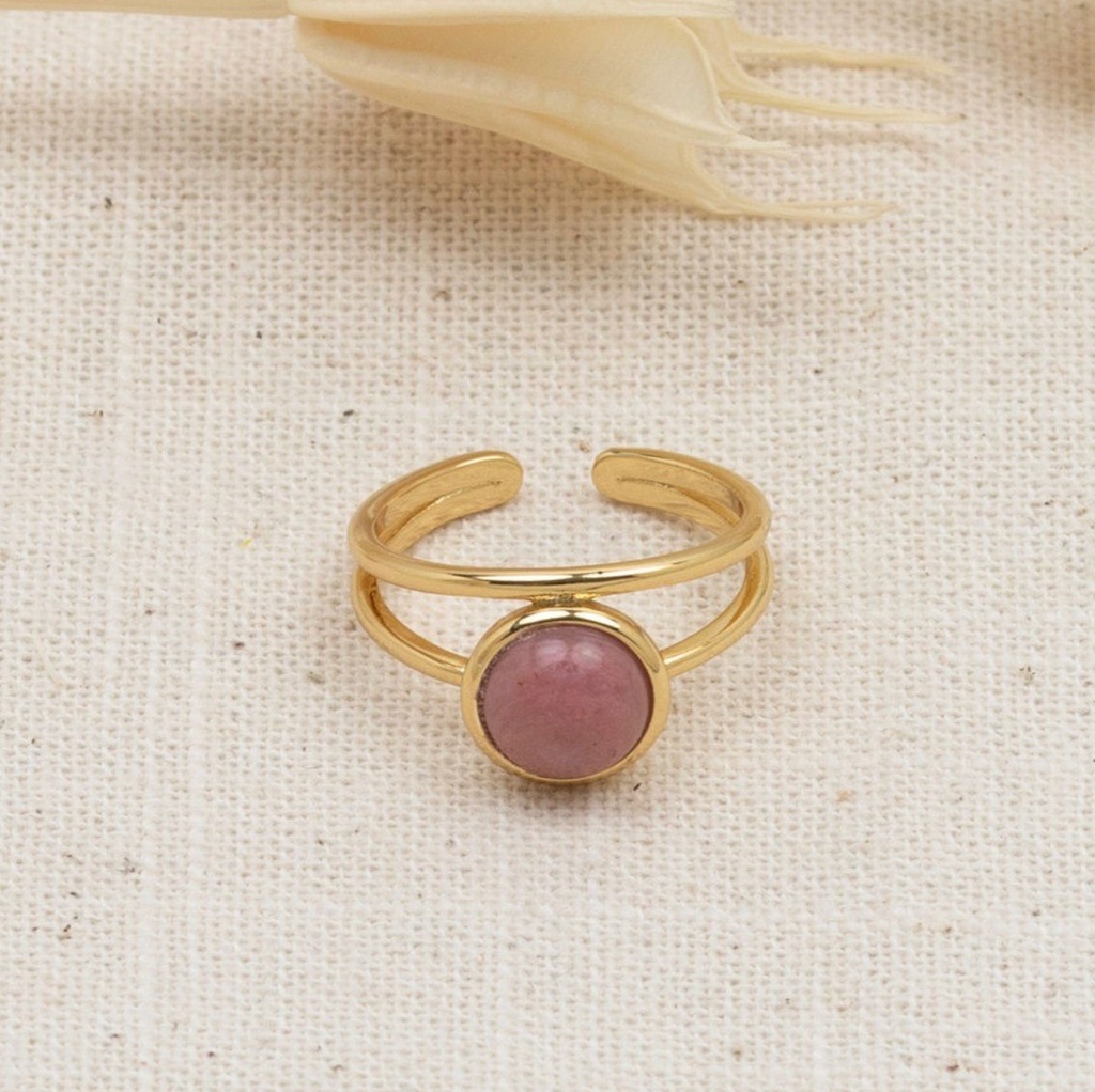 Glee Sophia Ring Pink Rhodonite