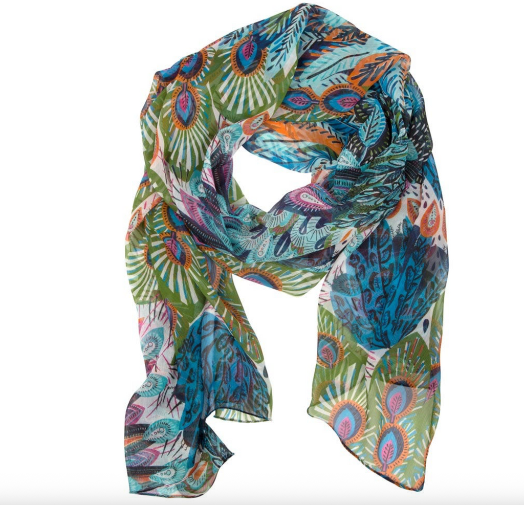 Peacock Pattern Scarf
