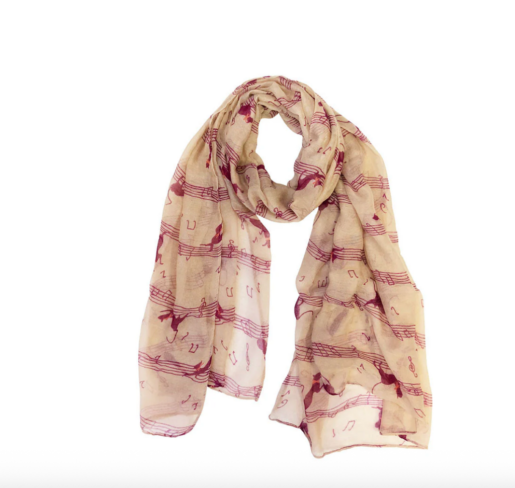 Cat & Musical Notes Scarf