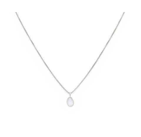 Leah Alexandra Sofia Slice Necklace Moonstone Silver