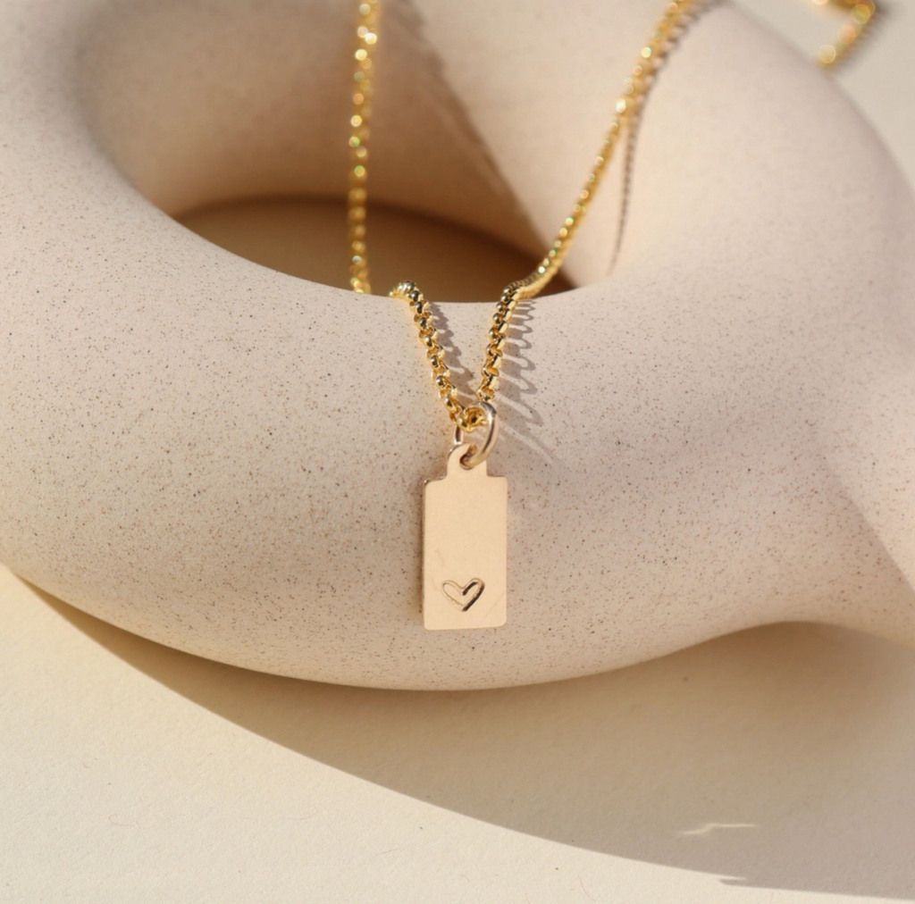 Token Mini Tag Necklace Heart