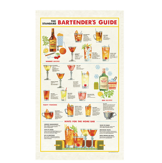 Cavallini Bartender's Guide Tea Towel