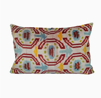 Carmine Ikat Velvet Pillow
