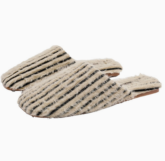 Stripe Fuzzy Slippers