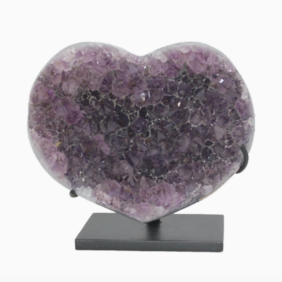Amethyst Heart On Stand