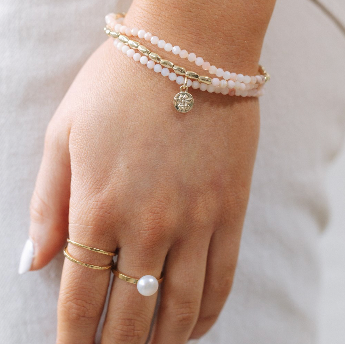 Glee Baby Bee Bracelet Pink Opal