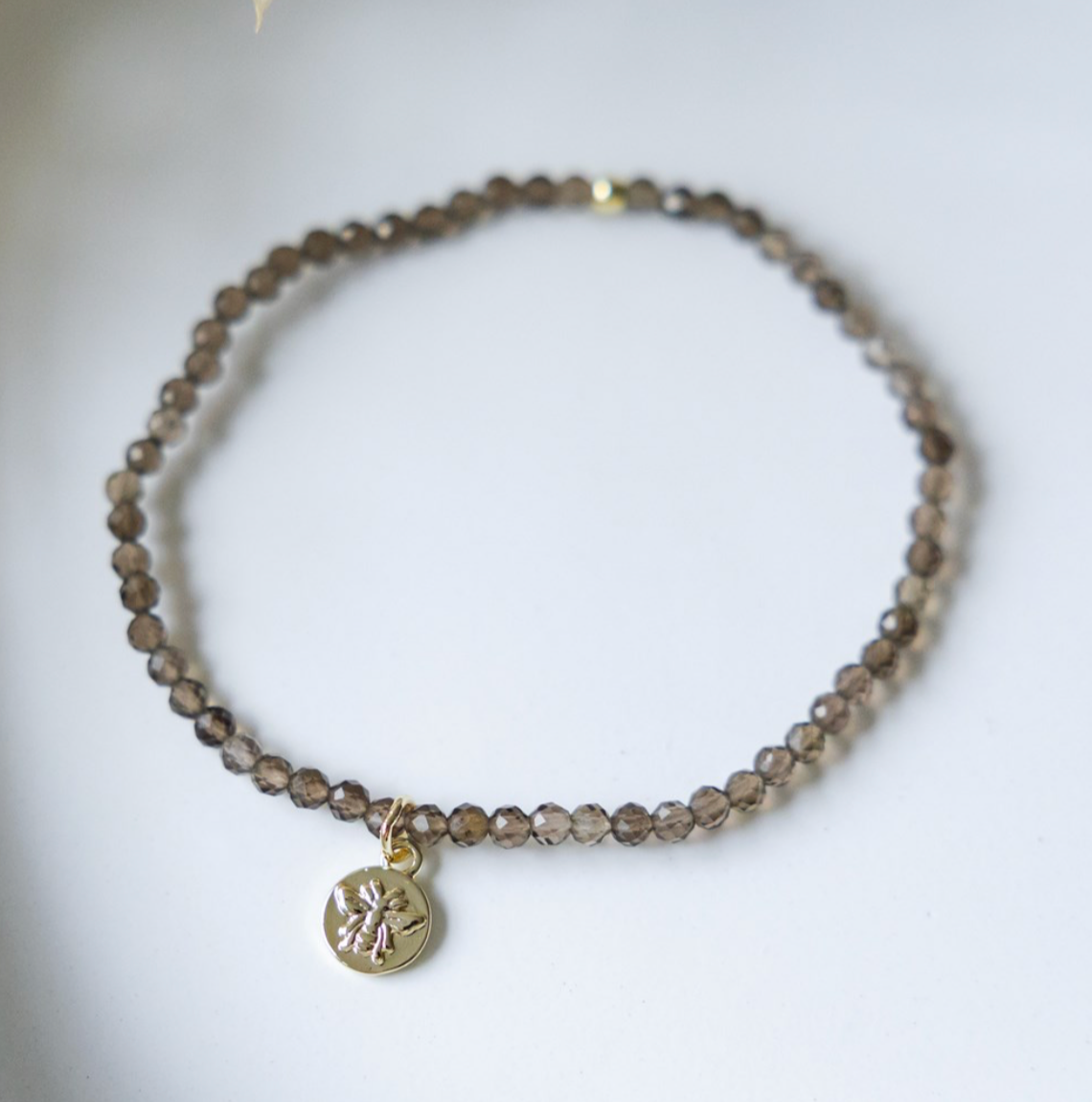Glee Baby Bee Bracelet Smokey Quartz