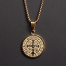 Gold St Benedict Pendant Large