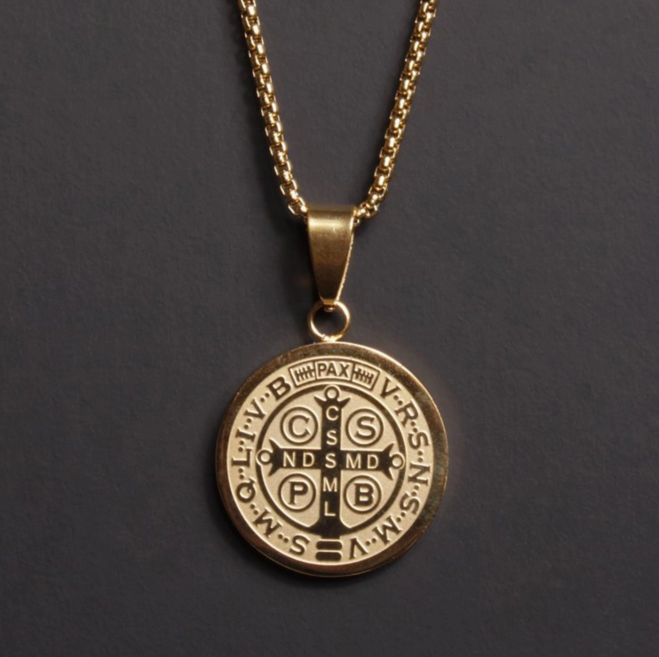 Gold St Benedict Pendant Large