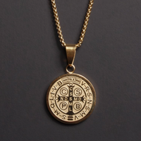 Gold St Benedict Pendant Large