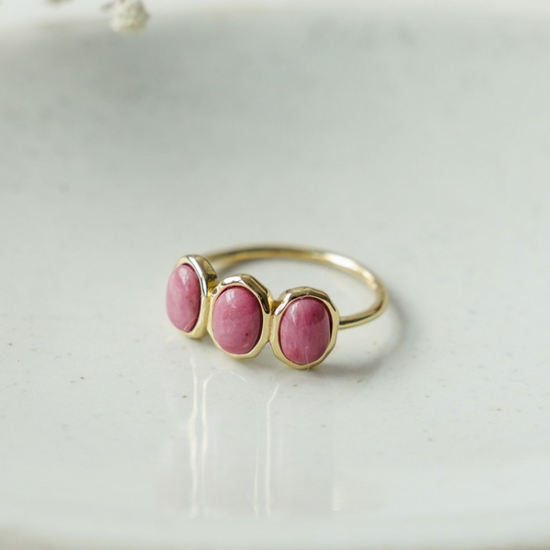 Glee Tri Essence Ring Pink Rhodonite