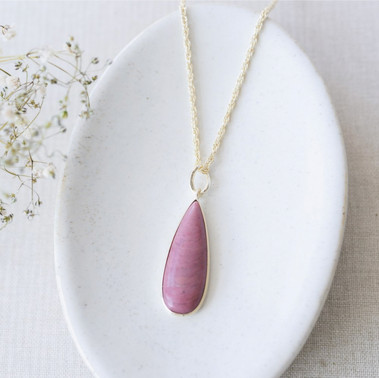 Glee Alara Necklace Pink Rhodonite