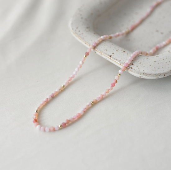 Glee Demi Necklace Pink Opal