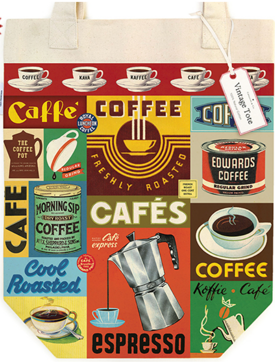 Cavallini Tote Bag Coffee