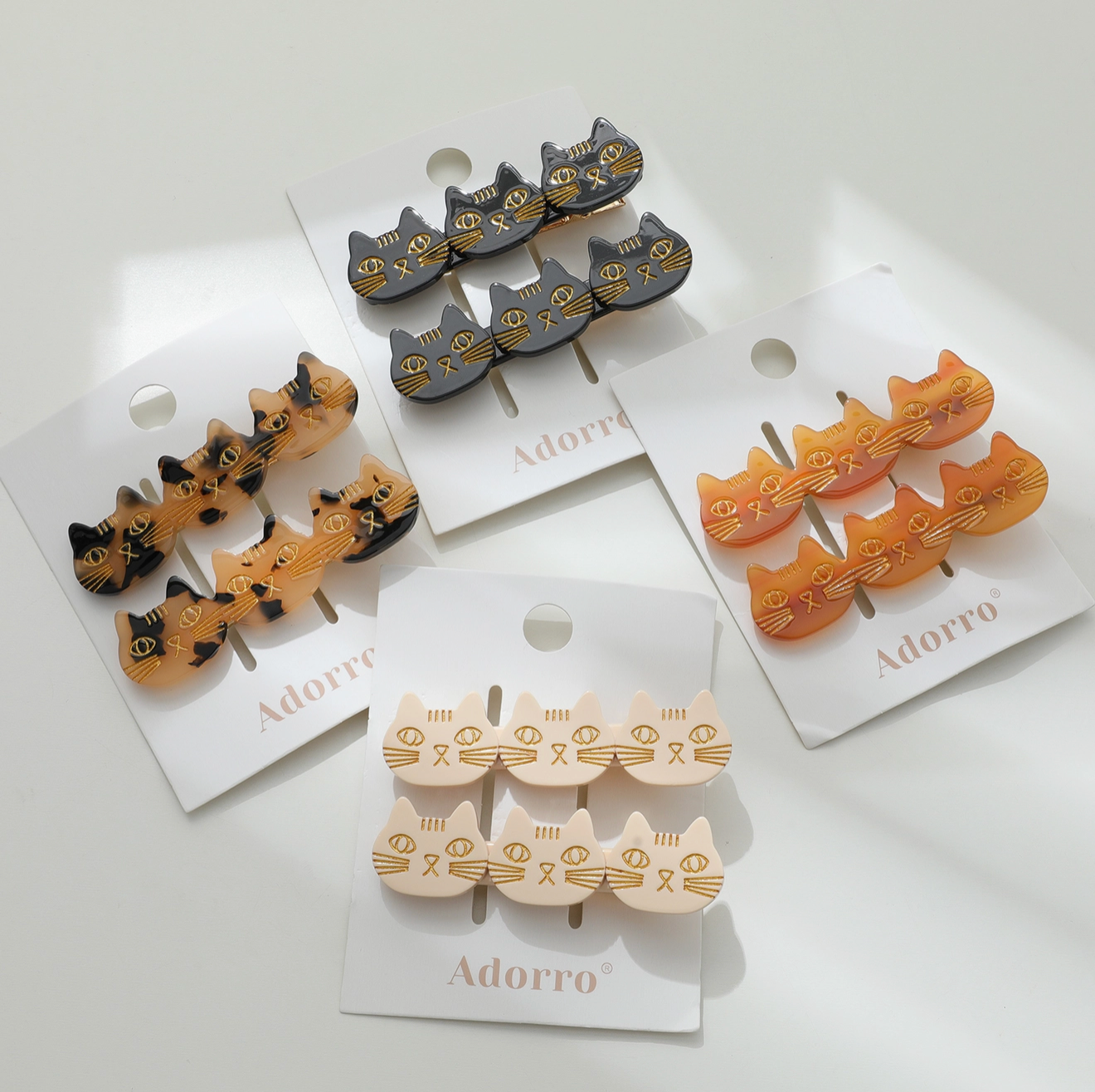 Cat Face Barrette Set/2