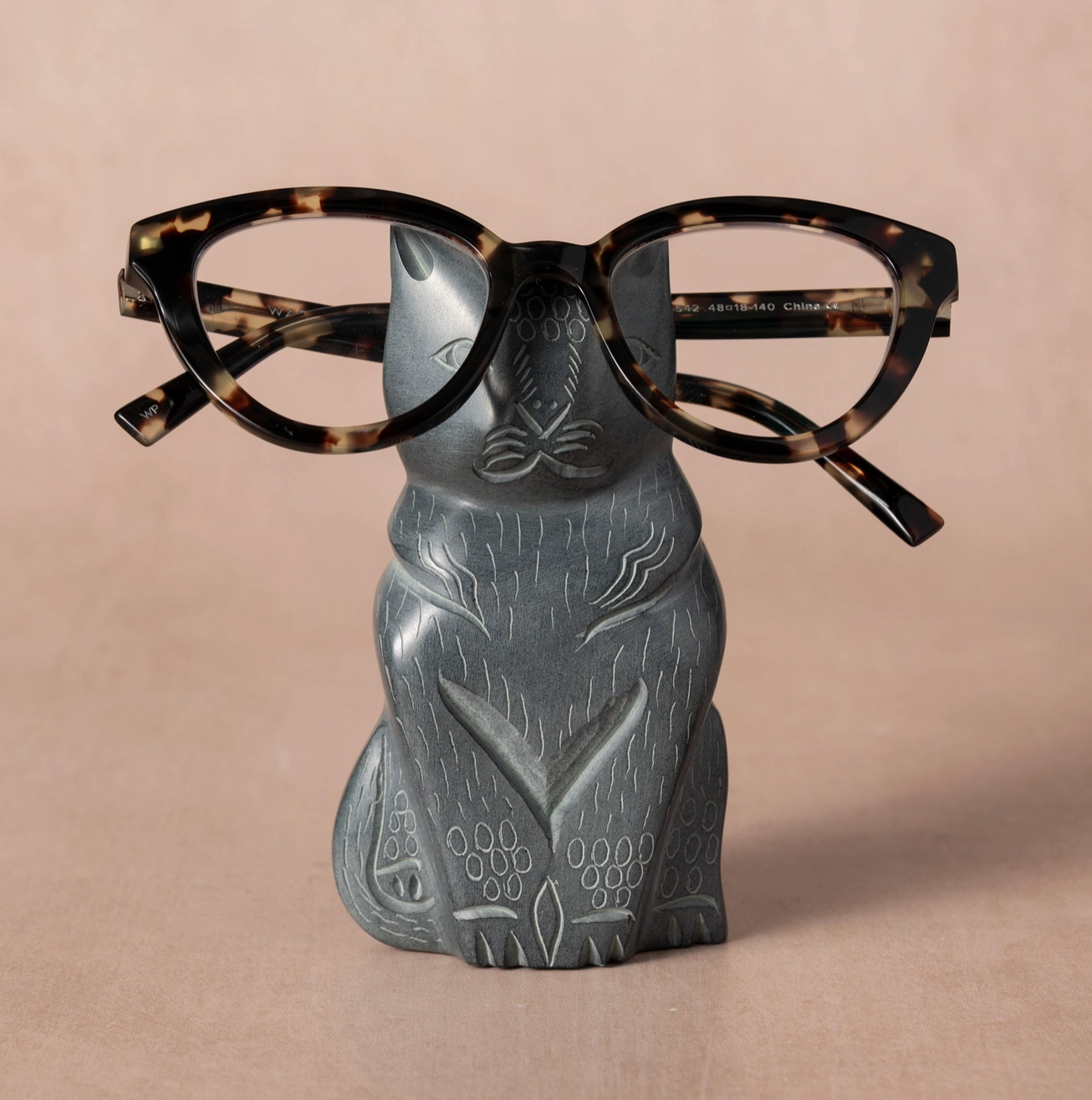 Cat Soapstone Eyeglass Holder