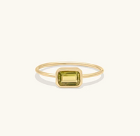 Leah Alexandra Emerald Cut Peridot Ring