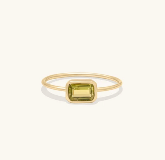 Leah Alexandra Emerald Cut Peridot Ring