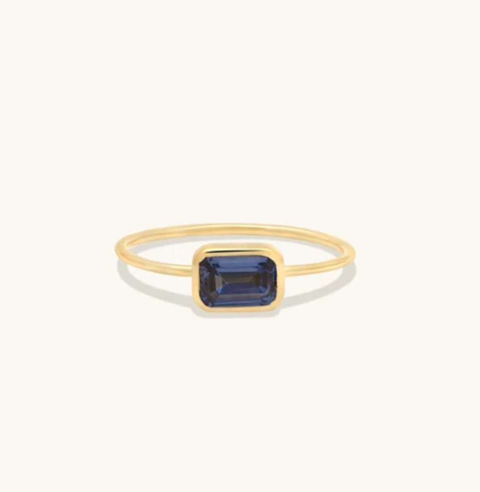 Leah Alexandra Emerald Cut Sapphire Ring