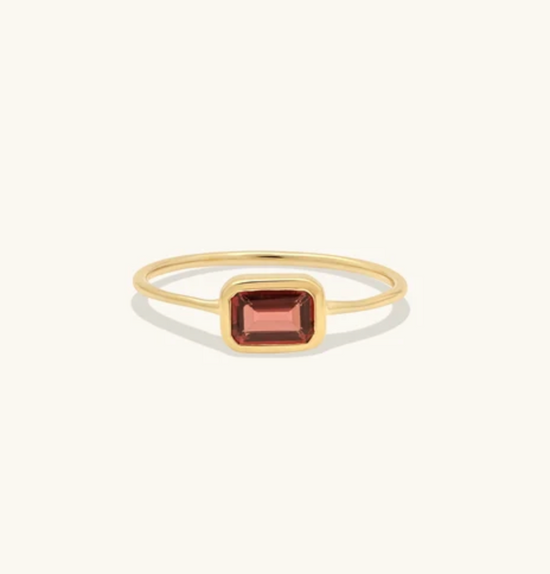 Leah Alexandra Emerald Cut Garnet Ring