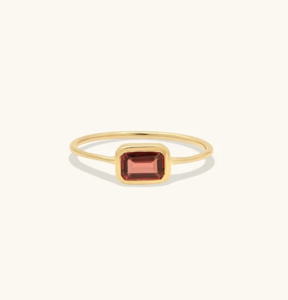 Leah Alexandra Emerald Cut Garnet Ring