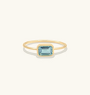 Leah Alexandra Emerald Cut Ring Aquamarine