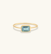 Leah Alexandra Emerald Cut Ring Aquamarine