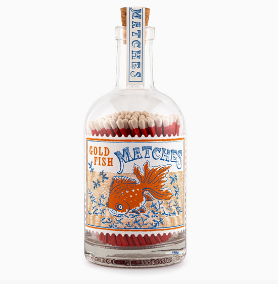 Bouteille en verre Allumettes Poisson rouge