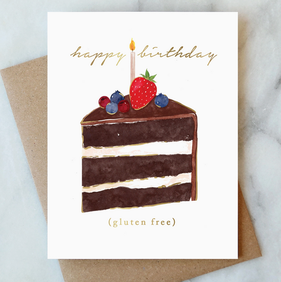 Gluten Free Cake Birthday Card