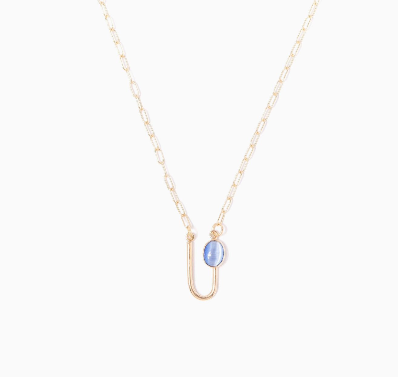 Michelle Starbuck Blue Moonstone Asymmetrical Arch Necklace